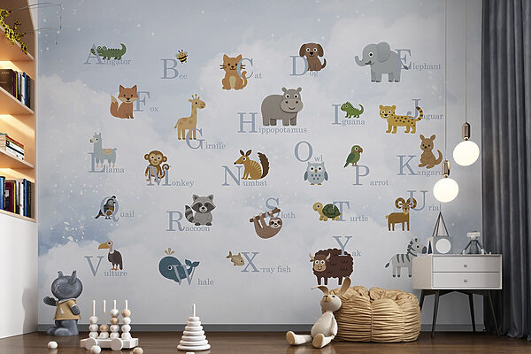 Groep dieren met letters Groep dieren met letters