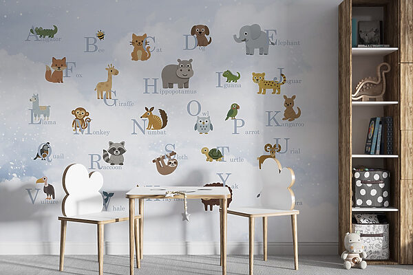 Groep dieren met letters Groep dieren met letters