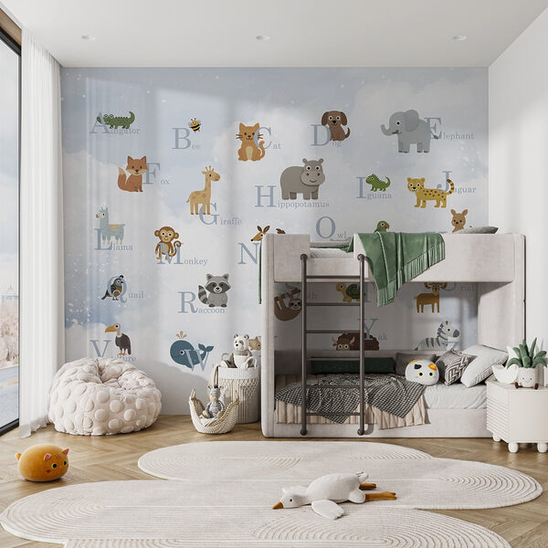 Groep dieren met letters Groep dieren met letters