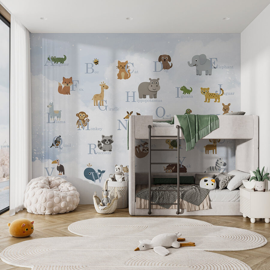 Groep dieren met letters Groep dieren met letters