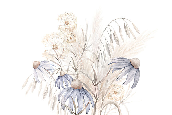 Aquarel van bloemen en planten Aquarel van bloemen en planten