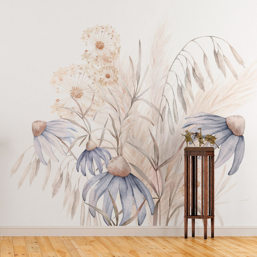 Aquarel van bloemen en planten