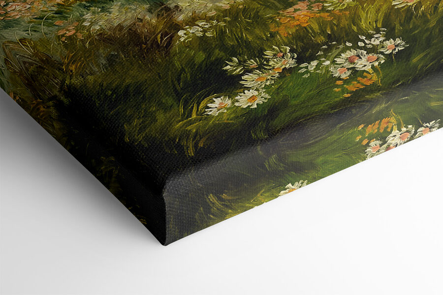 Schilderij van een bloemenveld Schilderij van een bloemenveld