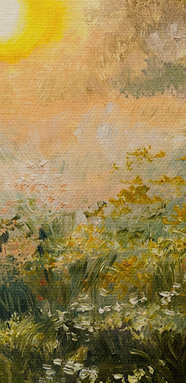 Schilderij van een bloemenveld Schilderij van een bloemenveld