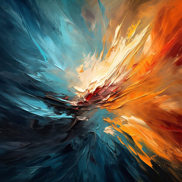 Kleurrijk schilderij van een werveling Kleurrijk schilderij van een werveling
