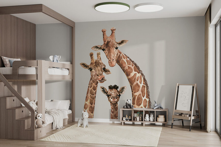 Een groep giraffen met hun hoofden bij elkaar