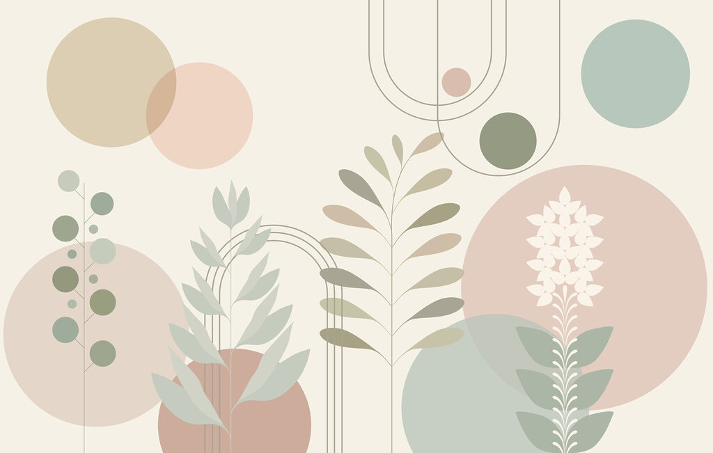 Abstract botanical design with soft colors Abstract botanical design with soft colors