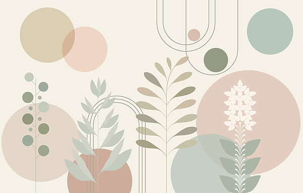 Abstract botanical design with soft colors Abstract botanical design with soft colors