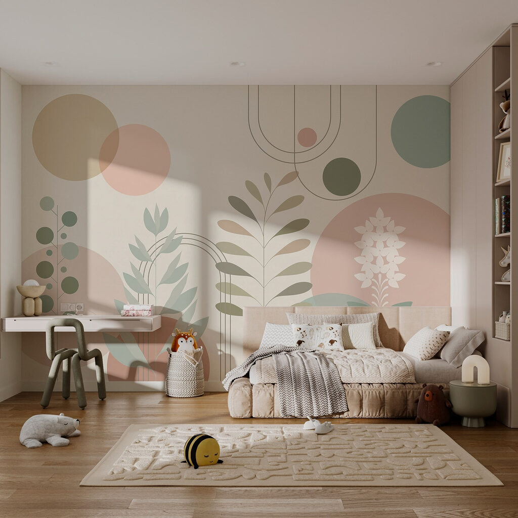 Abstract botanisch ontwerp met zachte kleuren Abstract botanisch ontwerp met zachte kleuren