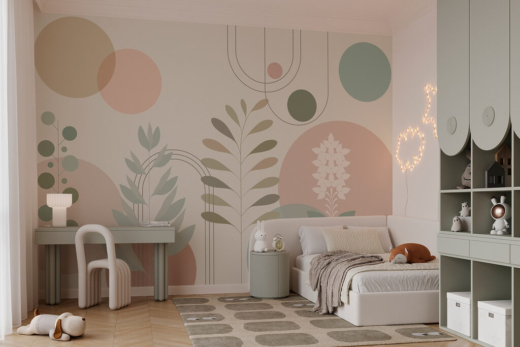 Abstract botanisch ontwerp met zachte kleuren Abstract botanisch ontwerp met zachte kleuren