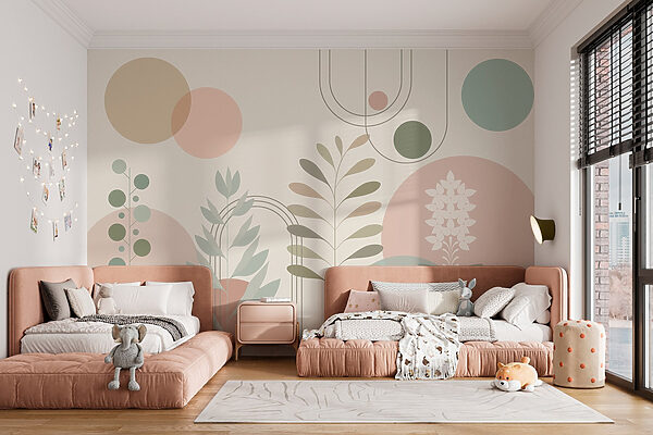 Abstract botanisch ontwerp met zachte kleuren Abstract botanisch ontwerp met zachte kleuren