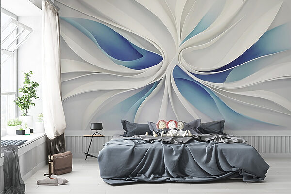 Witte en blauwe swirls Witte en blauwe swirls