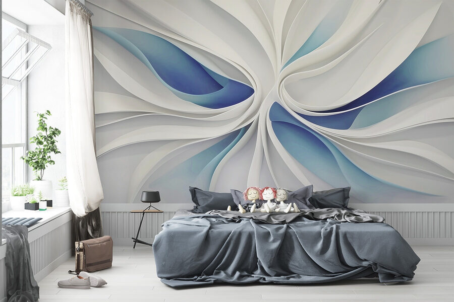 Witte en blauwe swirls Witte en blauwe swirls