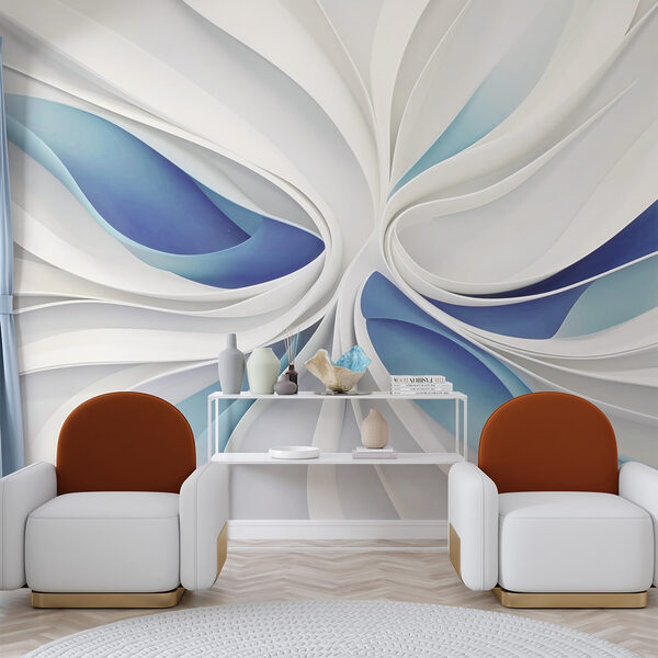 Witte en blauwe swirls Witte en blauwe swirls