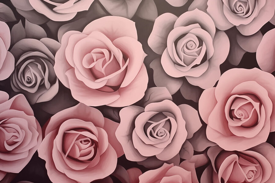 Groep roze rozen