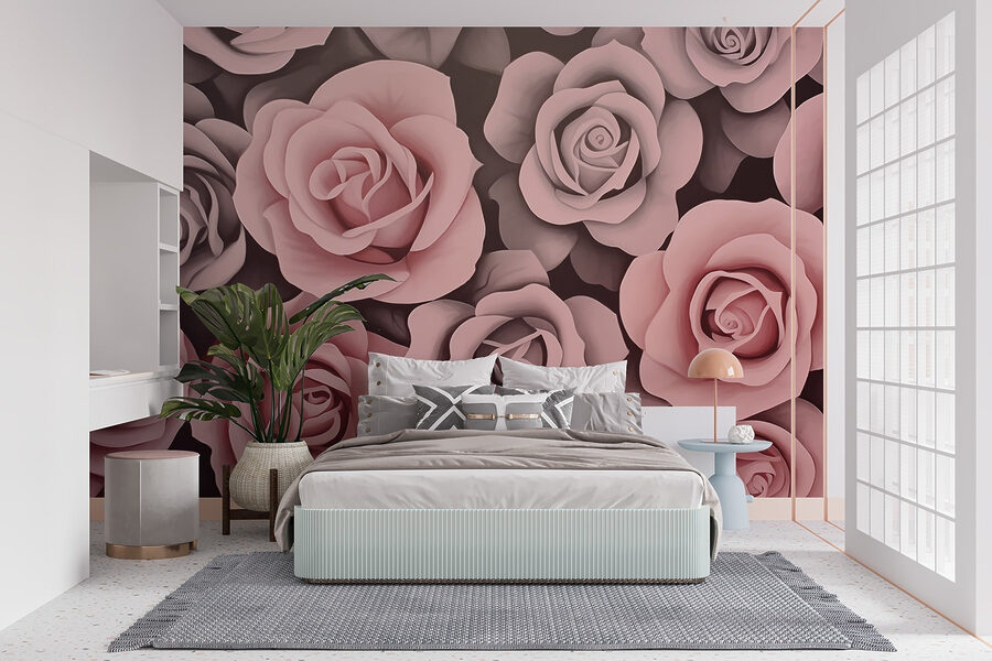 Groep roze rozen