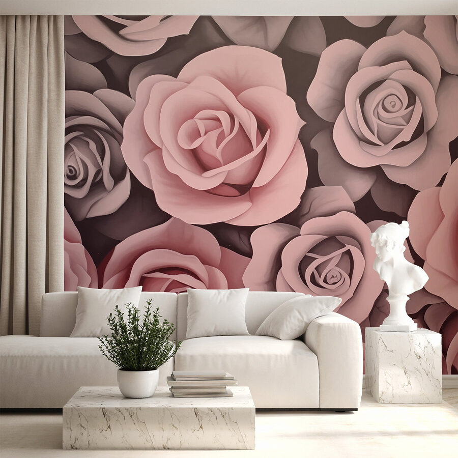Groep roze rozen