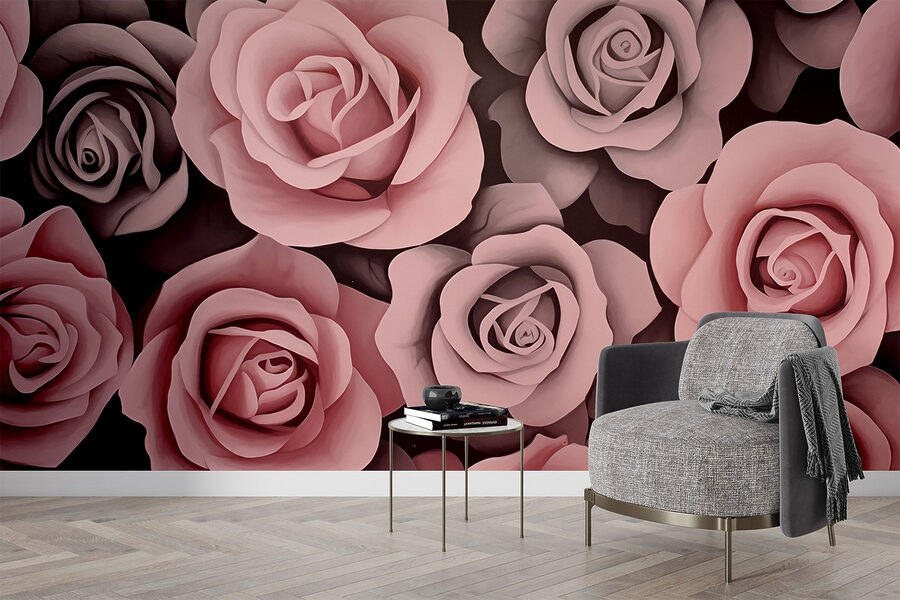 Groep roze rozen