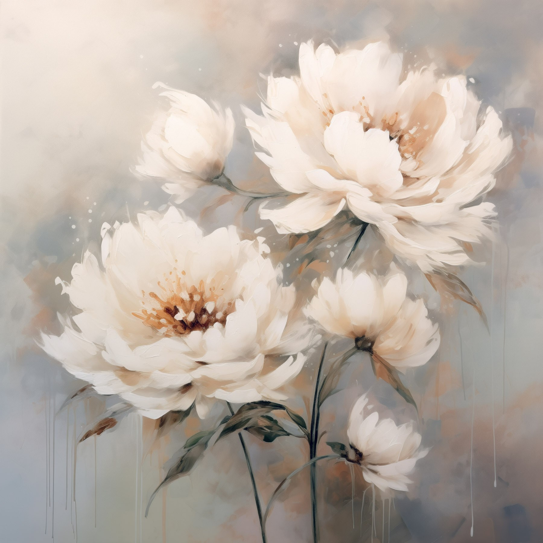 Painting of white flowers
