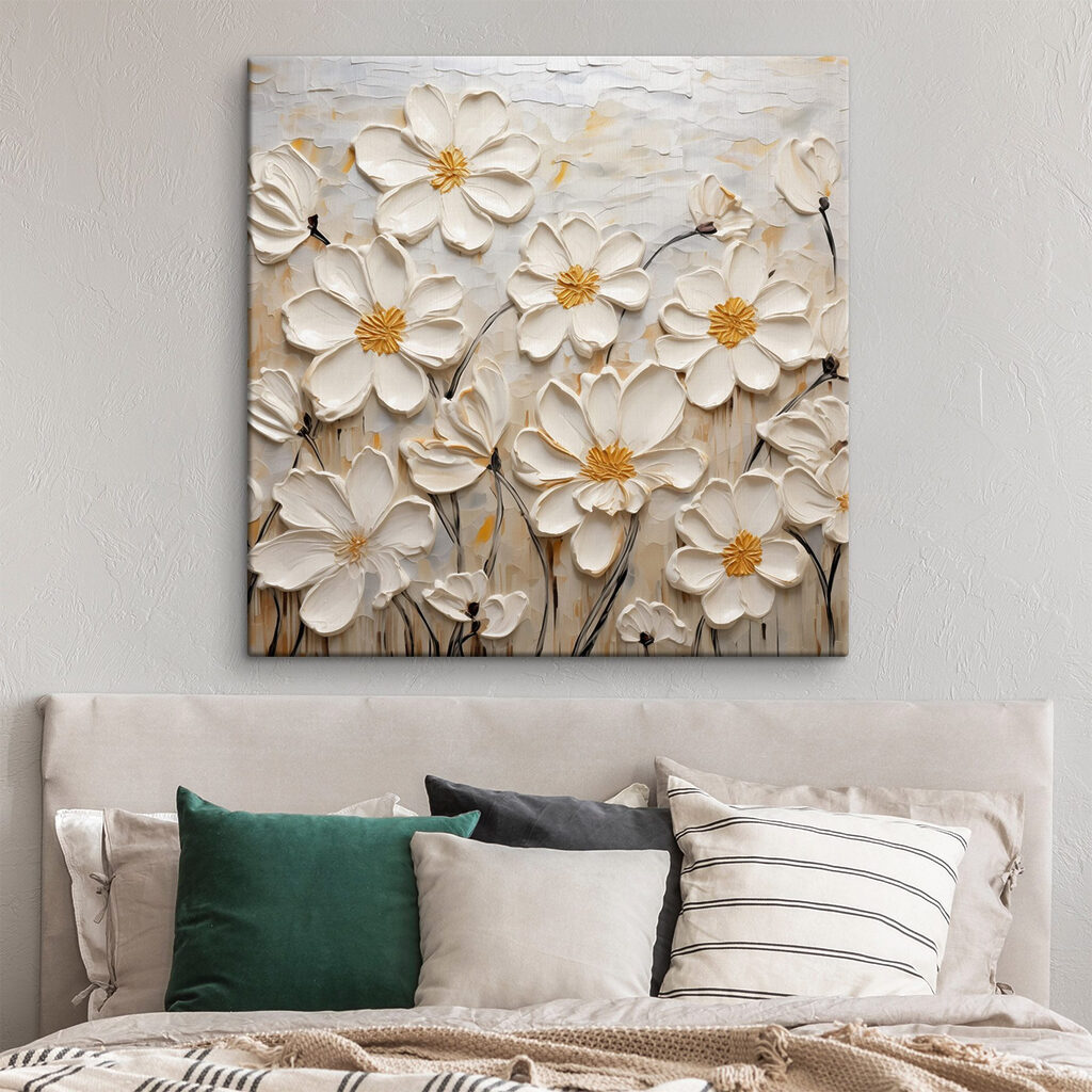 Painting of white flowers
