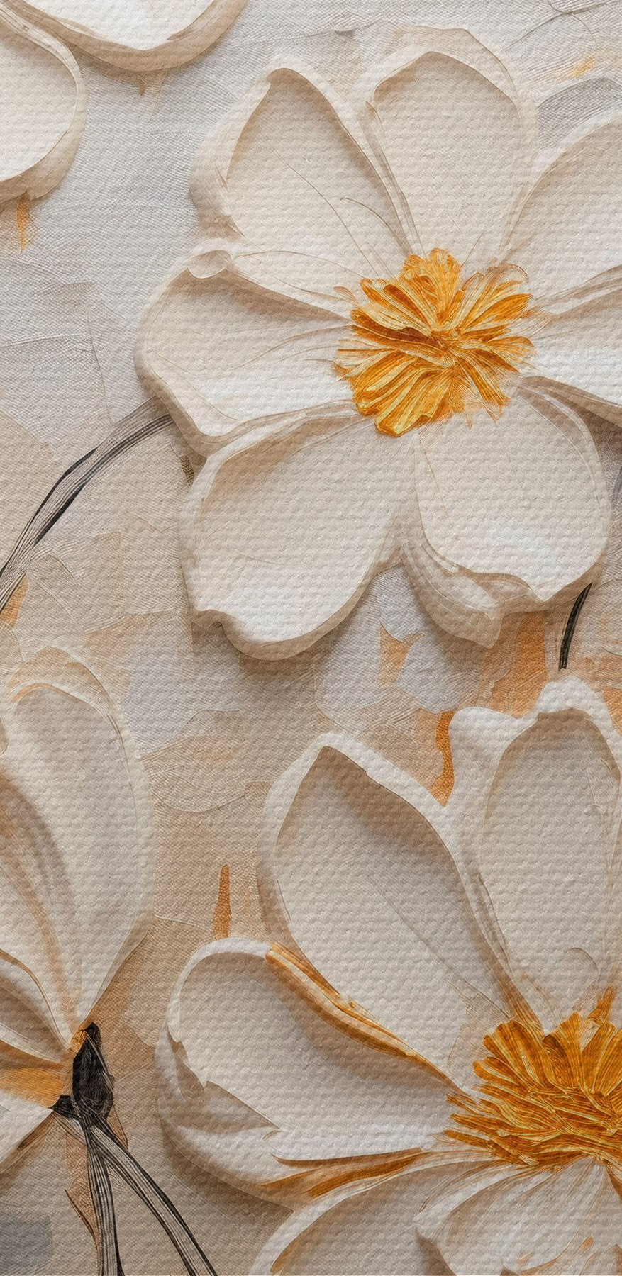 Schilderij van witte bloemen