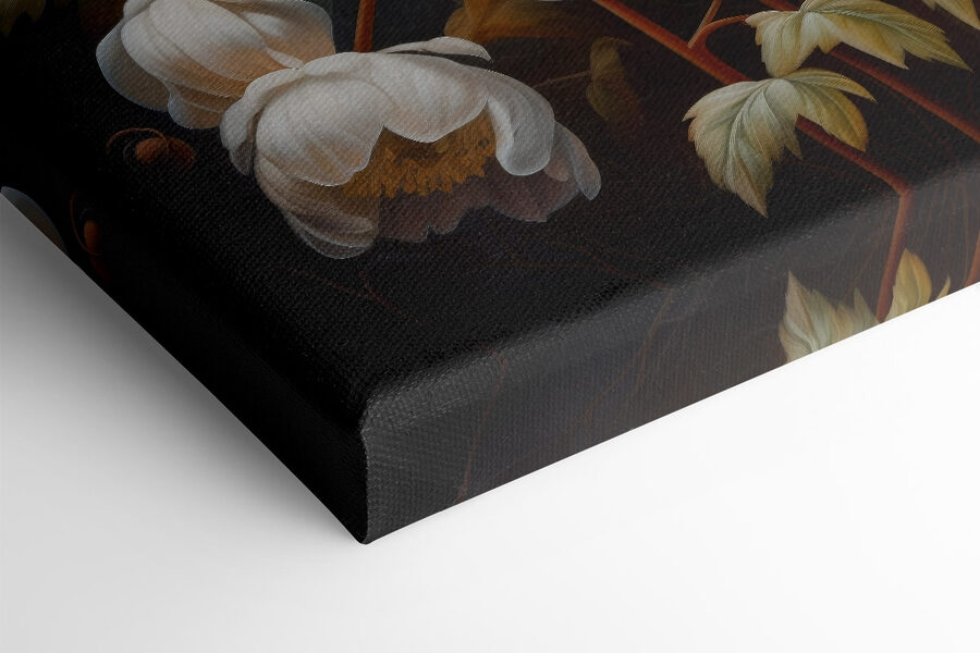 Schilderij van witte bloemen