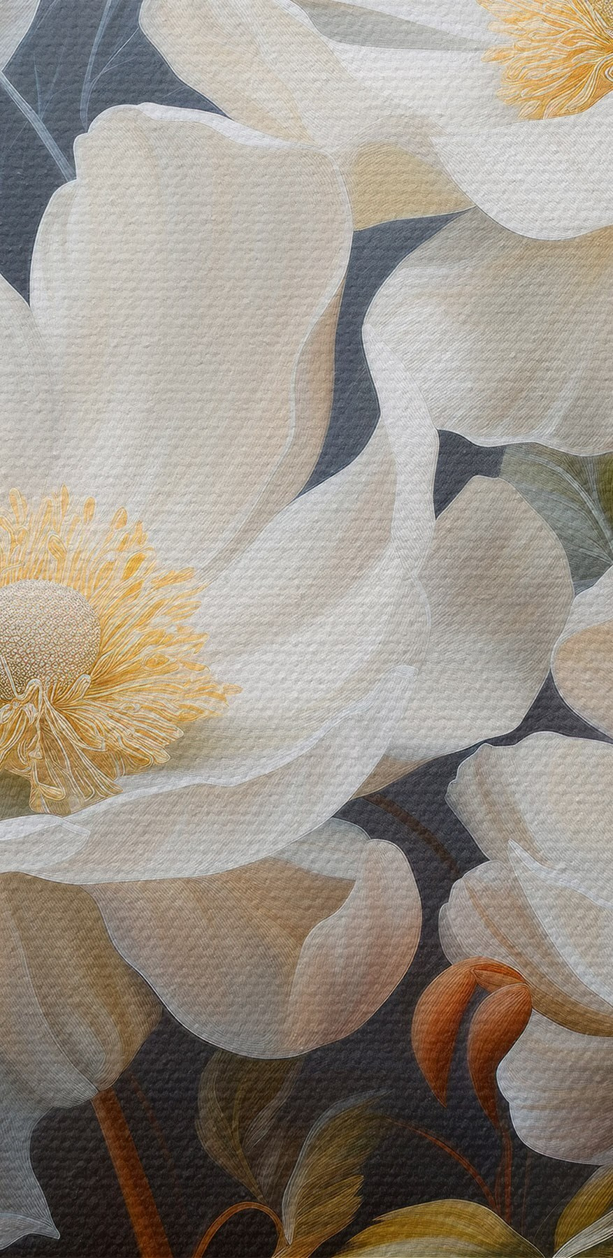 Schilderij van witte bloemen