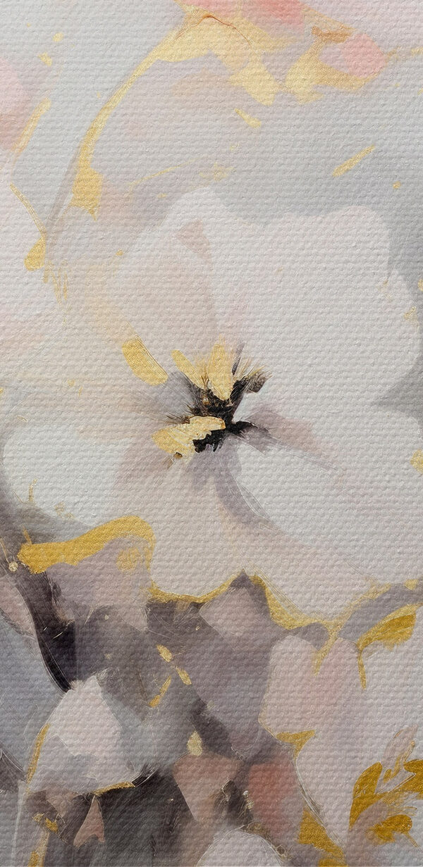 Schilderij van bloemen op een wit oppervlak Schilderij van bloemen op een wit oppervlak