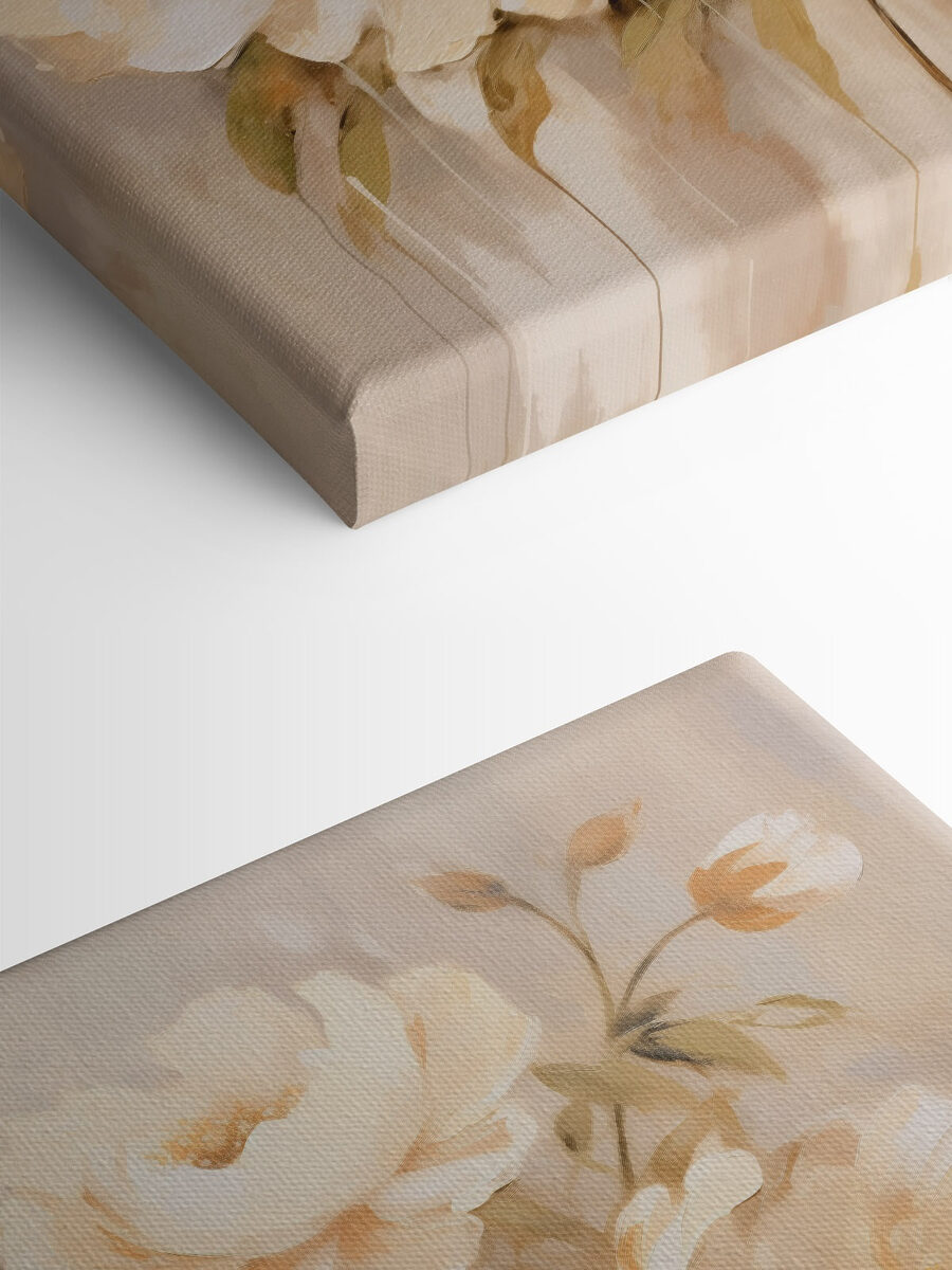 Schilderij van bloemen op een muur Schilderij van bloemen op een muur