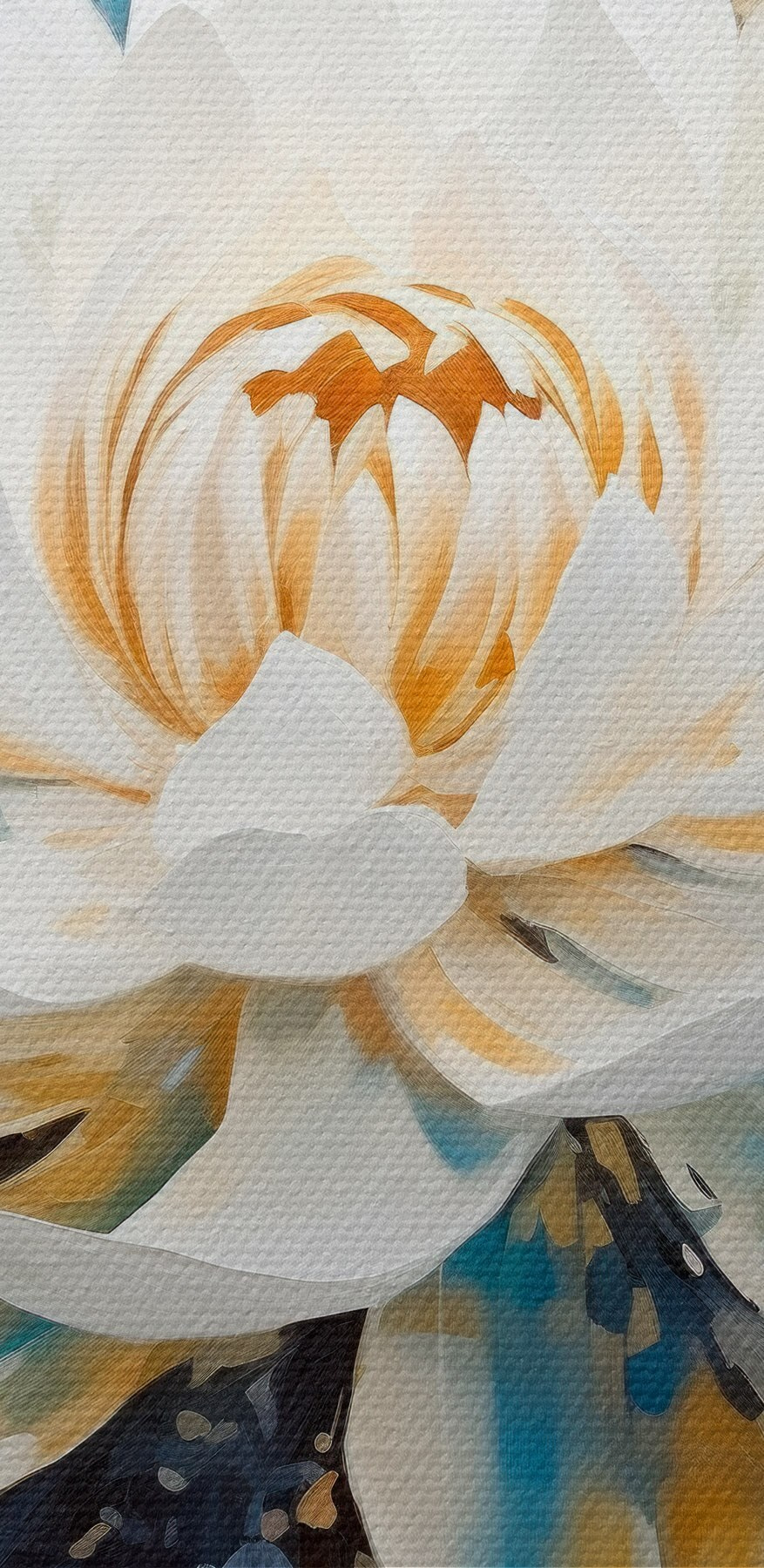 Schilderij van een witte bloem