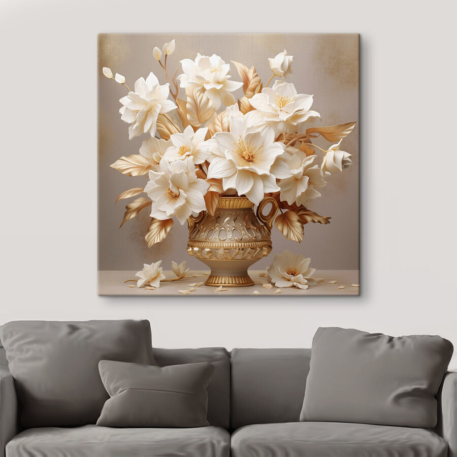 Vaas met witte bloemen