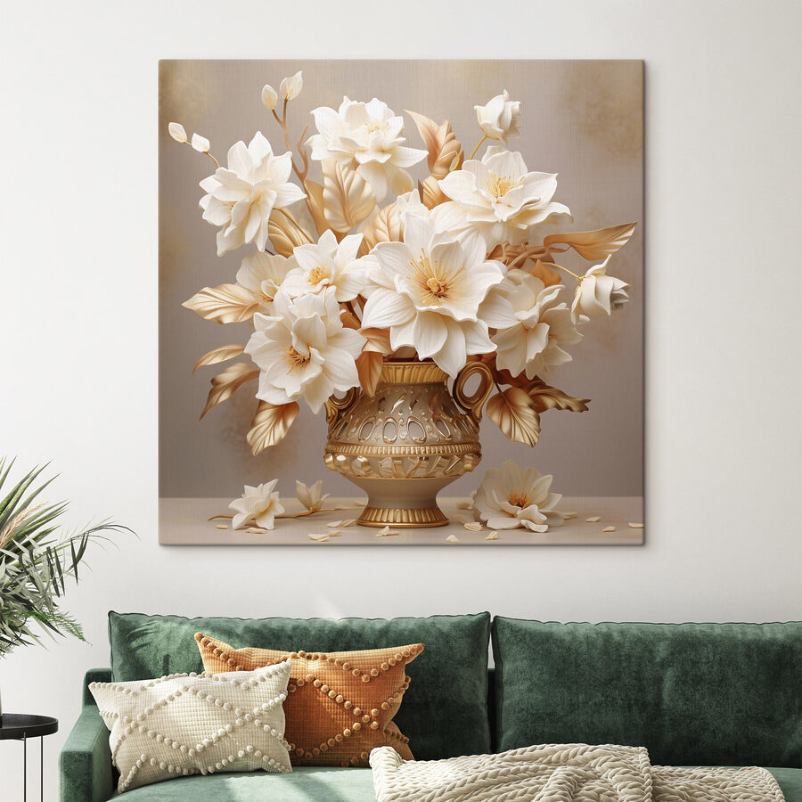 Vaas met witte bloemen