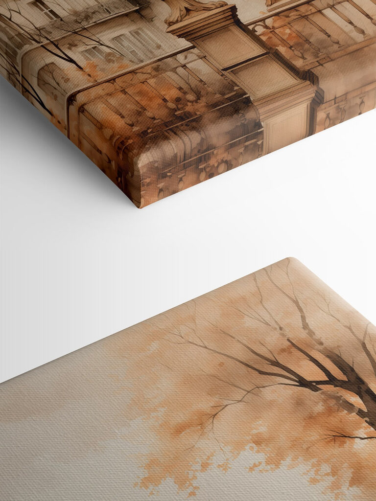 Street lamp and trees with a tower in the background