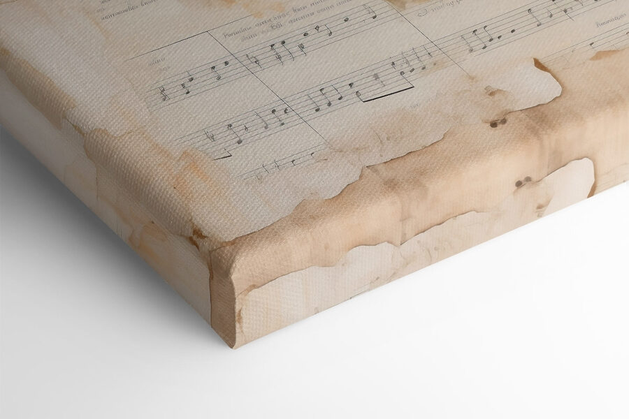 Schilderij van bloemen op een blad muziek