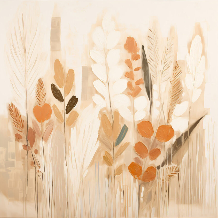 Canvas Schilderijen Planten met bladeren schilderen - Afbeelding 8
