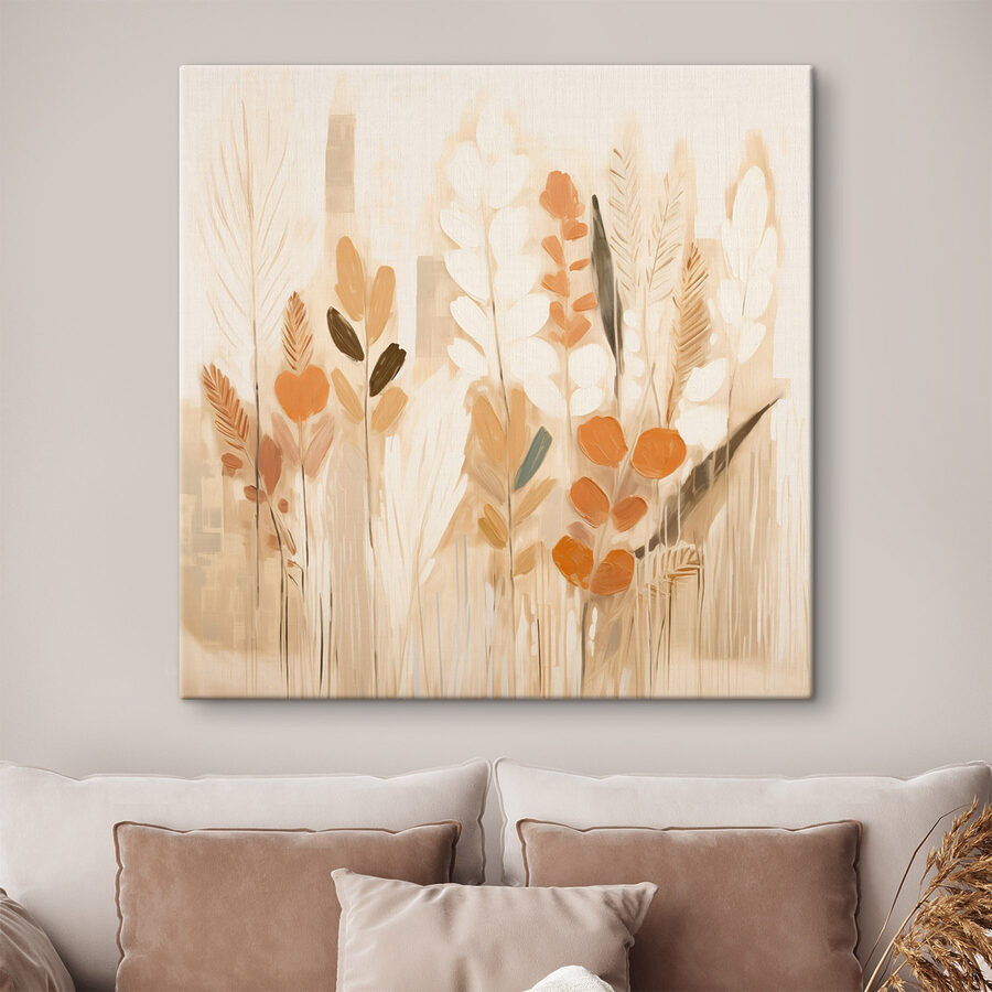 Canvas Schilderijen Planten met bladeren schilderen - Afbeelding 2