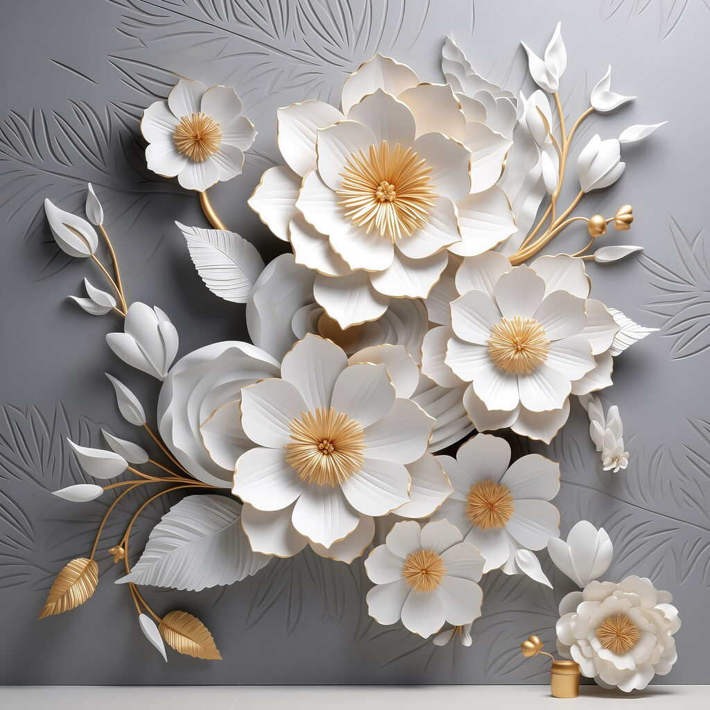 Delicate blooms on textured background