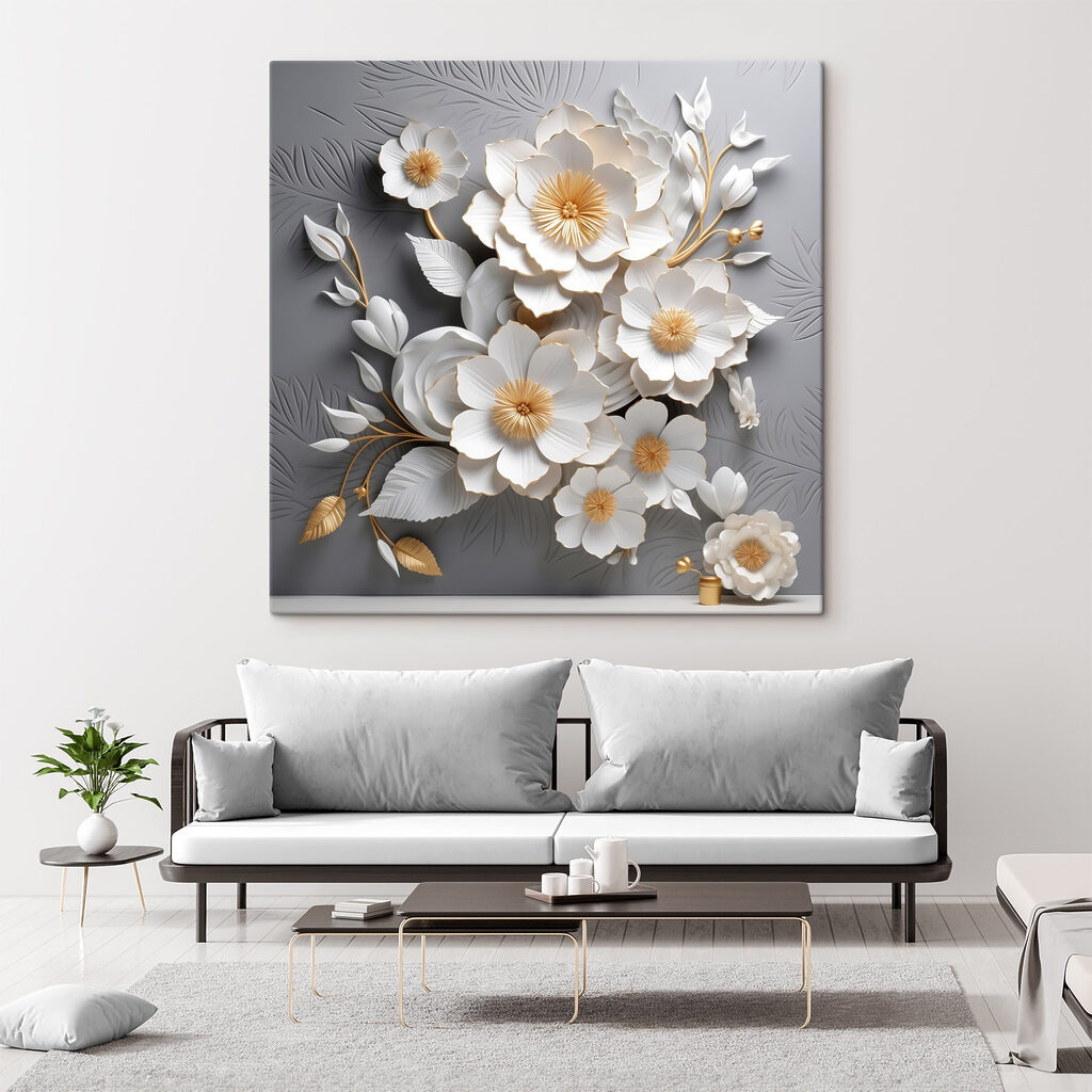 Delicate blooms on textured background