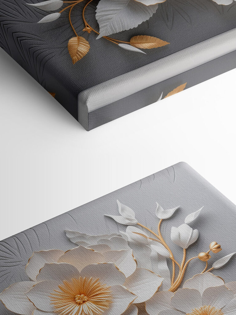 Delicate blooms on textured background