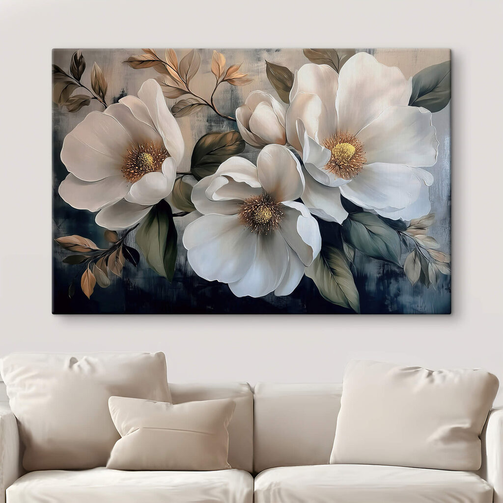 Painting of white flowers