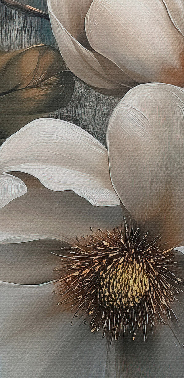Schilderij van witte bloemen Schilderij van witte bloemen