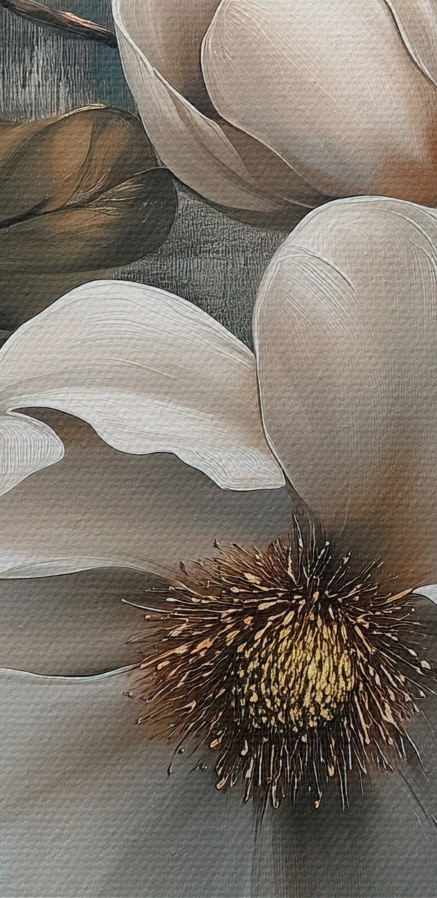 Schilderij van witte bloemen