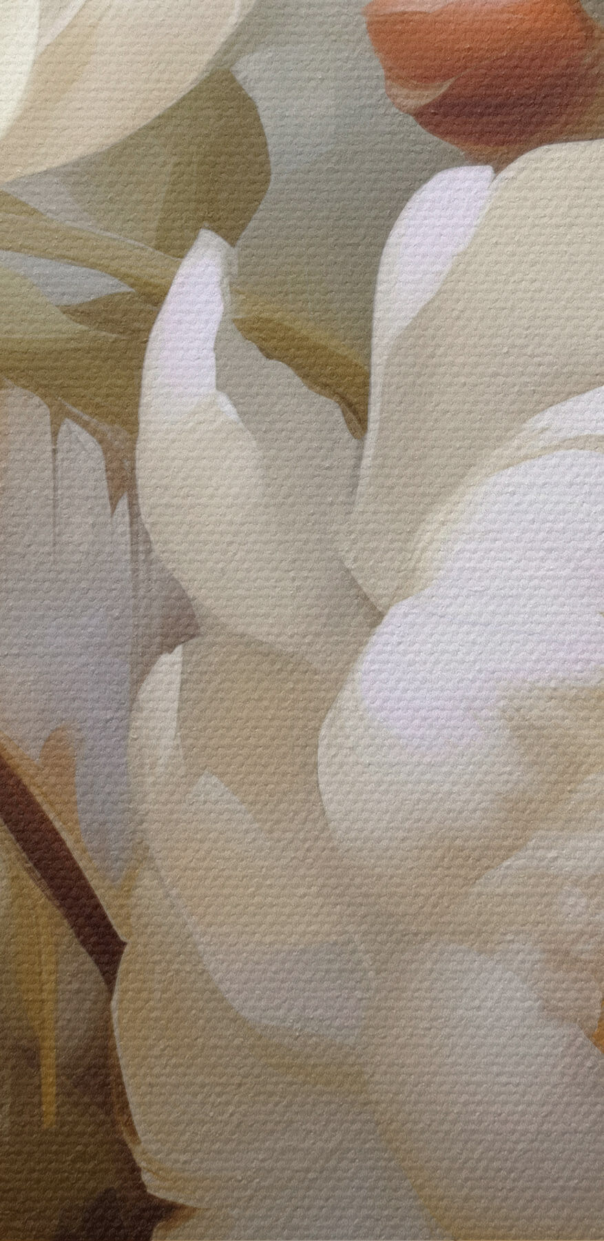 Schilderij van witte bloemen