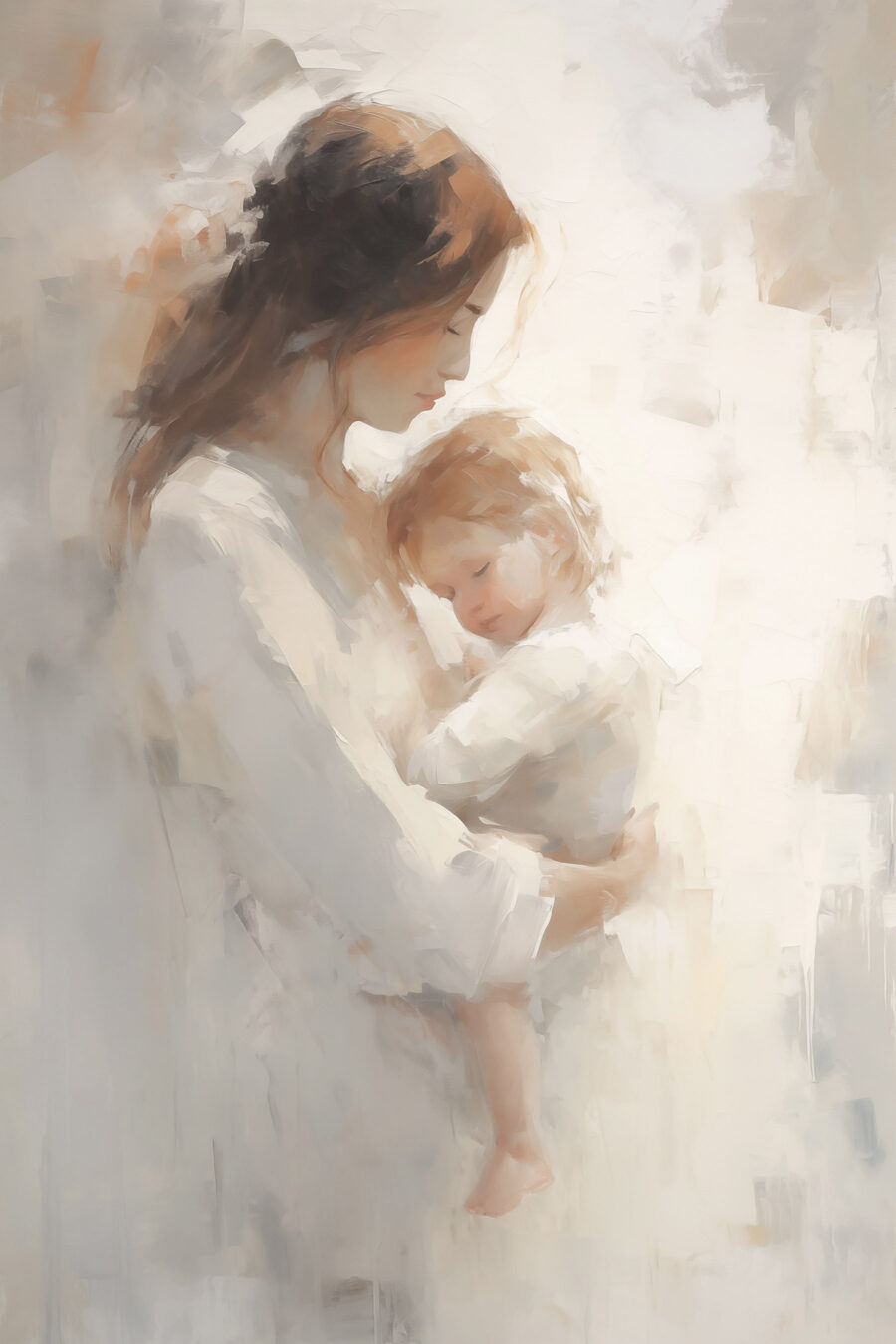 Schilderij van een vrouw met een baby