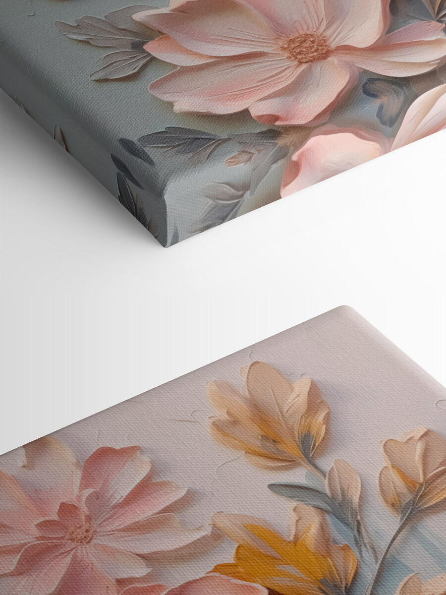 Schilderij van bloemen en bladeren