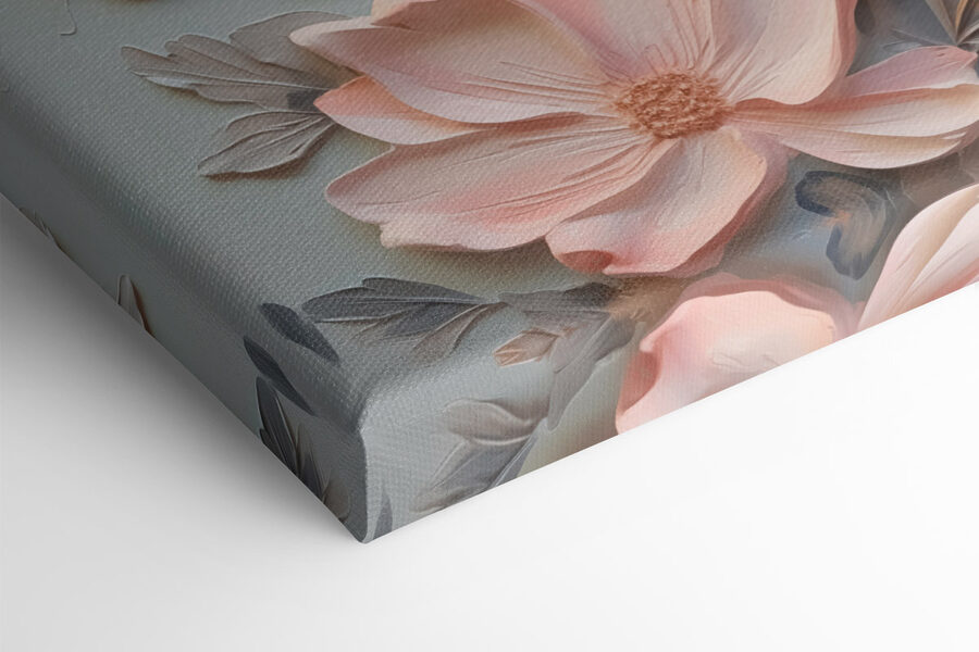 Schilderij van bloemen en bladeren