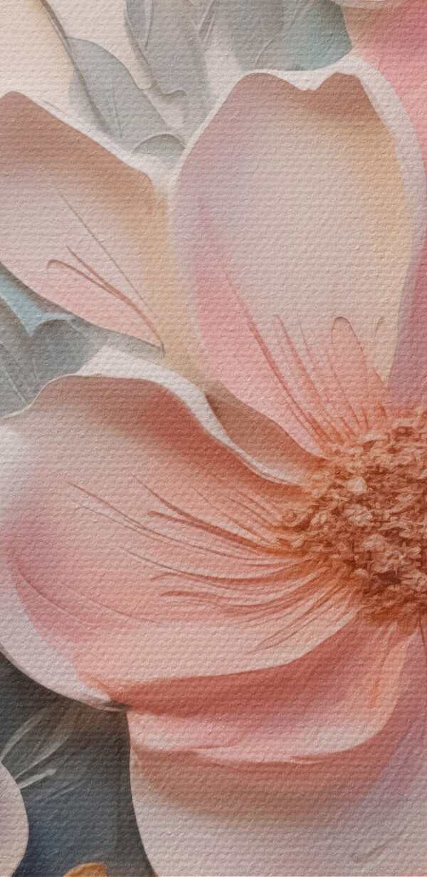 Schilderij van bloemen en bladeren Schilderij van bloemen en bladeren