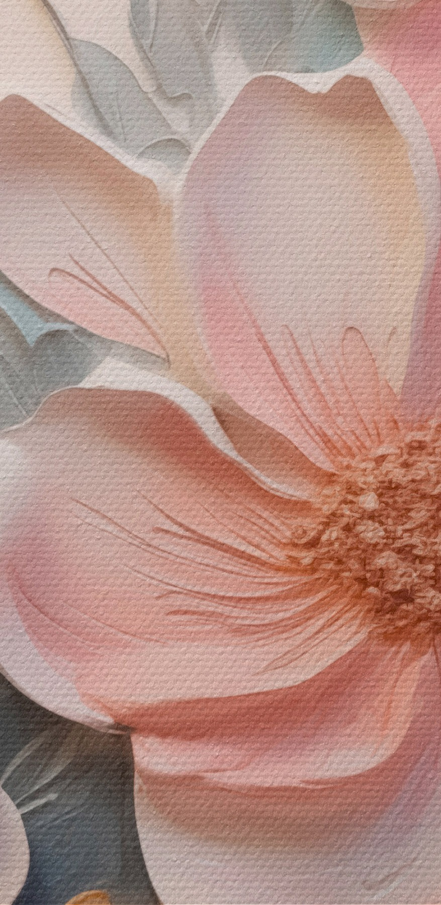 Schilderij van bloemen en bladeren