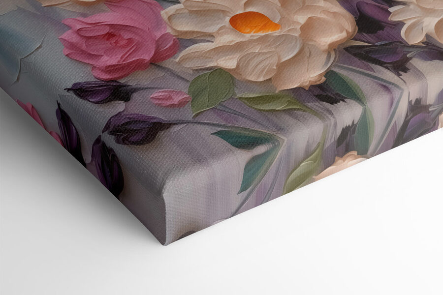 Schilderij van bloemen en bladeren