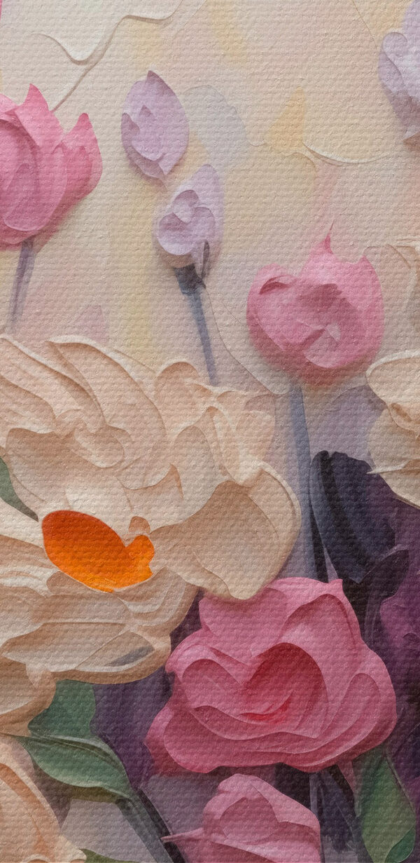 Schilderij van bloemen en bladeren Schilderij van bloemen en bladeren